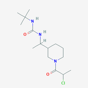 molecular formula C15H28ClN3O2 B2661156 1-Tert-butyl-3-[1-[1-(2-chloropropanoyl)piperidin-3-yl]ethyl]urea CAS No. 2411295-16-2