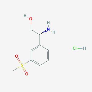 molecular formula C9H14ClNO3S B2661166 (R)-2-Amino-2-(3-(methylsulfonyl)phenyl)ethanol hydrochloride CAS No. 2061996-89-0
