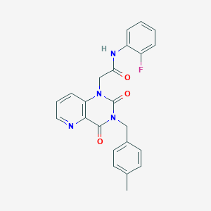 molecular formula C23H19FN4O3 B2661169 N-(2-fluorophenyl)-2-(3-(4-methylbenzyl)-2,4-dioxo-3,4-dihydropyrido[3,2-d]pyrimidin-1(2H)-yl)acetamide CAS No. 921544-38-9