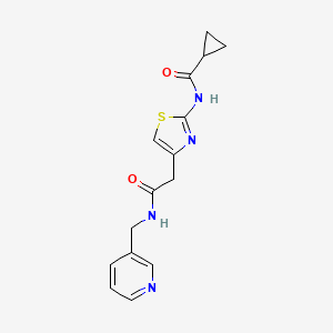 N-(4-(2-oxo-2-((pyridin-3-ylmethyl)amino)ethyl)thiazol-2-yl)cyclopropanecarboxamide