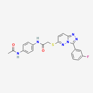 molecular formula C21H17FN6O2S B2661182 N-(4-acetamidophenyl)-2-((3-(3-fluorophenyl)-[1,2,4]triazolo[4,3-b]pyridazin-6-yl)thio)acetamide CAS No. 852374-89-1