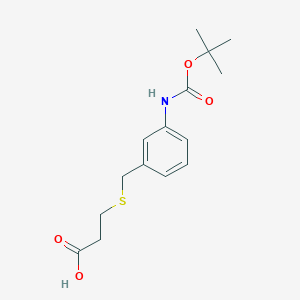3-[[3-[(2-Methylpropan-2-yl)oxycarbonylamino]phenyl]methylsulfanyl]propanoic acid