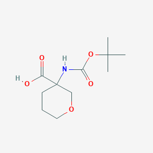 3-[(2-Methylpropan-2-yl)oxycarbonylamino]oxane-3-carboxylic acid
