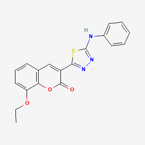 molecular formula C19H15N3O3S B2661202 3-(5-Anilino-1,3,4-thiadiazol-2-yl)-8-ethoxychromen-2-one CAS No. 326913-44-4