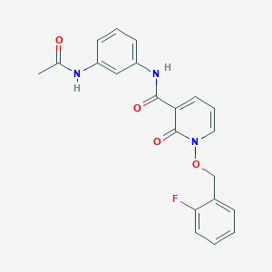 molecular formula C21H18FN3O4 B2661203 N-(3-acetamidophenyl)-1-[(2-fluorophenyl)methoxy]-2-oxopyridine-3-carboxamide CAS No. 868678-90-4