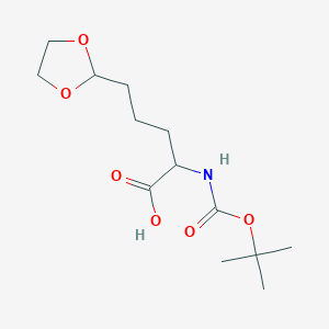 2-([(Tert-butoxy)carbonyl]amino)-5-(1,3-dioxolan-2-YL)pentanoic acid