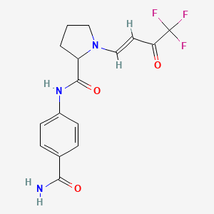 N-(4-carbamoylphenyl)-1-[(E)-4,4,4-trifluoro-3-oxobut-1-enyl]pyrrolidine-2-carboxamide