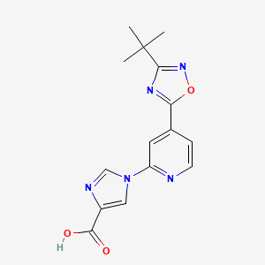 1-[4-(3-tert-butyl-1,2,4-oxadiazol-5-yl)pyridin-2-yl]-1H-imidazole-4-carboxylic acid