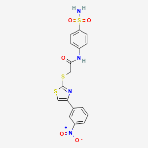 2-((4-(3-nitrophenyl)thiazol-2-yl)thio)-N-(4-sulfamoylphenyl)acetamide