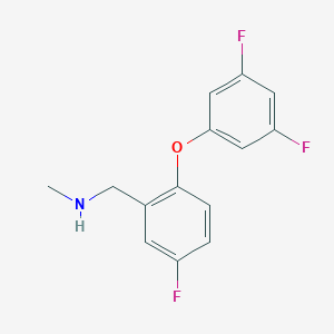 molecular formula C14H12F3NO B2661232 {[2-(3,5-Difluorophenoxy)-5-fluorophenyl]methyl}(methyl)amine CAS No. 1272283-82-5