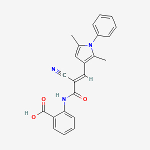 2-[[(E)-2-cyano-3-(2,5-dimethyl-1-phenylpyrrol-3-yl)prop-2-enoyl]amino]benzoic acid