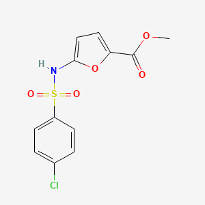 molecular formula C12H10ClNO5S B2661240 Methyl 5-{[(4-chlorophenyl)sulfonyl]amino}-2-furoate CAS No. 477857-59-3