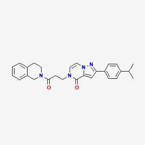 5-[3-oxo-3-(1,2,3,4-tetrahydroisoquinolin-2-yl)propyl]-2-[4-(propan-2-yl)phenyl]-4H,5H-pyrazolo[1,5-a]pyrazin-4-one