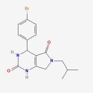 molecular formula C16H18BrN3O2 B2661249 4-(4-bromophenyl)-6-isobutyl-3,4,6,7-tetrahydro-1H-pyrrolo[3,4-d]pyrimidine-2,5-dione CAS No. 930505-20-7