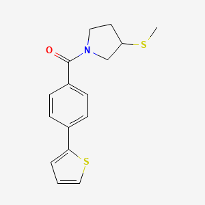 molecular formula C16H17NOS2 B2661254 (3-(Methylthio)pyrrolidin-1-yl)(4-(thiophen-2-yl)phenyl)methanone CAS No. 2034577-05-2