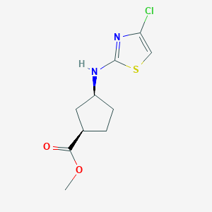 molecular formula C10H13ClN2O2S B2661261 Methyl (1R,3S)-3-[(4-chloro-1,3-thiazol-2-yl)amino]cyclopentane-1-carboxylate CAS No. 2137793-84-9