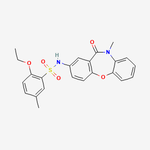 molecular formula C23H22N2O5S B2661266 2-ethoxy-5-methyl-N-(10-methyl-11-oxo-10,11-dihydrodibenzo[b,f][1,4]oxazepin-2-yl)benzenesulfonamide CAS No. 921919-61-1