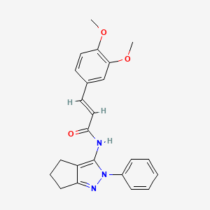 (E)-3-(3,4-dimethoxyphenyl)-N-(2-phenyl-2,4,5,6-tetrahydrocyclopenta[c]pyrazol-3-yl)acrylamide