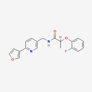 molecular formula C19H17FN2O3 B2661271 2-(2-fluorophenoxy)-N-((6-(furan-3-yl)pyridin-3-yl)methyl)propanamide CAS No. 2034227-38-6