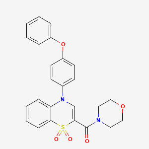 molecular formula C25H22N2O5S B2661277 (1,1-dioxido-4-(4-phenoxyphenyl)-4H-benzo[b][1,4]thiazin-2-yl)(morpholino)methanone CAS No. 1029747-19-0