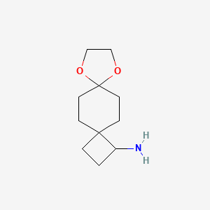 molecular formula C11H19NO2 B2661278 1-Aminospiro[3.5]nonan-7-one ethylene glycol acetal CAS No. 1823904-19-3