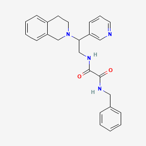 molecular formula C25H26N4O2 B2661280 N-benzyl-N'-[2-(3,4-dihydroisoquinolin-2(1H)-yl)-2-pyridin-3-ylethyl]ethanediamide CAS No. 903256-95-1