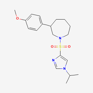 molecular formula C19H27N3O3S B2661293 1-((1-isopropyl-1H-imidazol-4-yl)sulfonyl)-3-(4-methoxyphenyl)azepane CAS No. 1797890-42-6