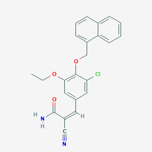 molecular formula C23H19ClN2O3 B2661296 (Z)-3-[3-chloro-5-ethoxy-4-(naphthalen-1-ylmethoxy)phenyl]-2-cyanoprop-2-enamide CAS No. 444567-79-7