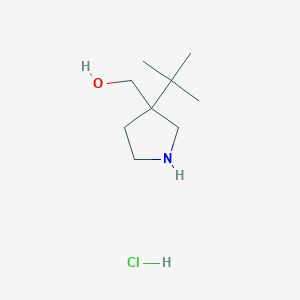 molecular formula C9H20ClNO B2661301 (3-Tert-butylpyrrolidin-3-yl)methanol;hydrochloride CAS No. 2260931-39-1