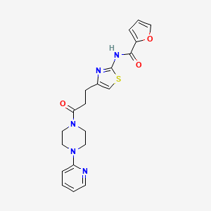 molecular formula C20H21N5O3S B2661304 N-(4-(3-oxo-3-(4-(pyridin-2-yl)piperazin-1-yl)propyl)thiazol-2-yl)furan-2-carboxamide CAS No. 1021266-48-7