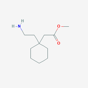 molecular formula C11H21NO2 B2661310 Methyl 2-[1-(2-aminoethyl)cyclohexyl]acetate CAS No. 2169180-06-5