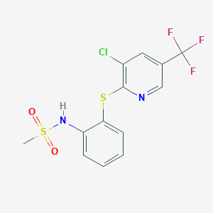 molecular formula C13H10ClF3N2O2S2 B2661323 N-(2-{[3-chloro-5-(trifluoromethyl)-2-pyridinyl]sulfanyl}phenyl)methanesulfonamide CAS No. 338407-66-2