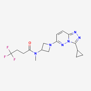 molecular formula C16H19F3N6O B2661334 N-(1-(3-cyclopropyl-[1,2,4]triazolo[4,3-b]pyridazin-6-yl)azetidin-3-yl)-4,4,4-trifluoro-N-methylbutanamide CAS No. 2320142-45-6