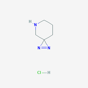 molecular formula C5H10ClN3 B2661337 1,2,7-Triazaspiro[2.5]oct-1-ene;hydrochloride CAS No. 2247103-50-8