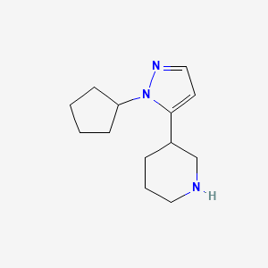 molecular formula C13H21N3 B2661340 3-(1-Cyclopentyl-1H-pyrazol-5-yl)piperidine CAS No. 1437432-02-4