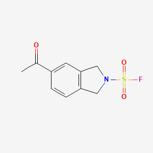 molecular formula C10H10FNO3S B2661345 5-Acetyl-1,3-dihydroisoindole-2-sulfonyl fluoride CAS No. 2411242-60-7