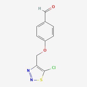 molecular formula C10H7ClN2O2S B2661348 4-[(5-Chloro-1,2,3-thiadiazol-4-yl)methoxy]-benzenecarbaldehyde CAS No. 338954-22-6