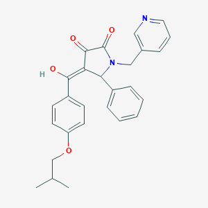 molecular formula C27H26N2O4 B266135 3-hydroxy-4-(4-isobutoxybenzoyl)-5-phenyl-1-(3-pyridylmethyl)-1,5-dihydro-2H-pyrrol-2-one 