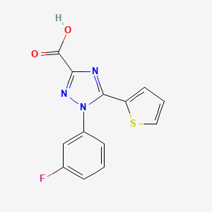 molecular formula C13H8FN3O2S B2661350 1-(3-fluorophenyl)-5-(thiophen-2-yl)-1H-1,2,4-triazole-3-carboxylic acid CAS No. 929975-46-2