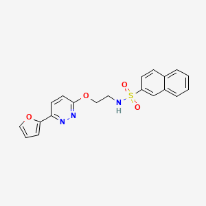molecular formula C20H17N3O4S B2661353 N-(2-((6-(furan-2-yl)pyridazin-3-yl)oxy)ethyl)naphthalene-2-sulfonamide CAS No. 920379-29-9