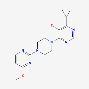 molecular formula C16H19FN6O B2661355 4-Cyclopropyl-5-fluoro-6-[4-(4-methoxypyrimidin-2-yl)piperazin-1-yl]pyrimidine CAS No. 2380077-51-8