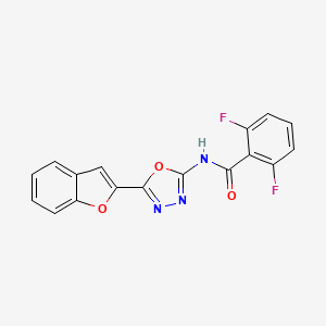 molecular formula C17H9F2N3O3 B2661358 N-(5-(benzofuran-2-yl)-1,3,4-oxadiazol-2-yl)-2,6-difluorobenzamide CAS No. 921906-83-4