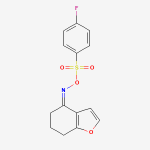 molecular formula C14H12FNO4S B2661362 [(4Z)-4,5,6,7-tetrahydro-1-benzofuran-4-ylidene]amino 4-fluorobenzene-1-sulfonate CAS No. 478048-02-1