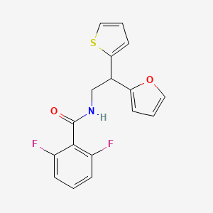 molecular formula C17H13F2NO2S B2661371 2,6-difluoro-N-[2-(furan-2-yl)-2-(thiophen-2-yl)ethyl]benzamide CAS No. 2097872-75-6