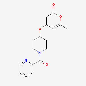 molecular formula C17H18N2O4 B2661381 6-methyl-4-((1-picolinoylpiperidin-4-yl)oxy)-2H-pyran-2-one CAS No. 1798541-96-4