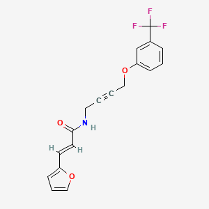 (E)-3-(furan-2-yl)-N-(4-(3-(trifluoromethyl)phenoxy)but-2-yn-1-yl)acrylamide