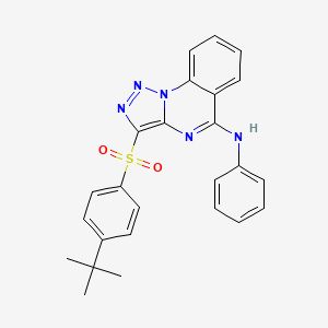 molecular formula C25H23N5O2S B2661398 3-[(4-tert-butylphenyl)sulfonyl]-N-phenyl[1,2,3]triazolo[1,5-a]quinazolin-5-amine CAS No. 866848-18-2