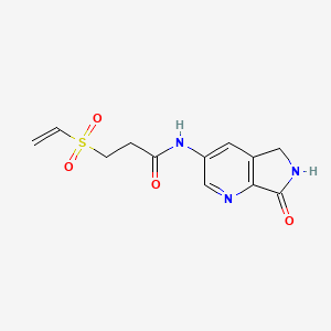molecular formula C12H13N3O4S B2661400 3-Ethenylsulfonyl-N-(7-oxo-5,6-dihydropyrrolo[3,4-b]pyridin-3-yl)propanamide CAS No. 2224315-17-5