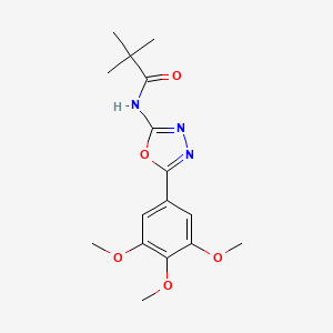 molecular formula C16H21N3O5 B2661401 N-(5-(3,4,5-trimethoxyphenyl)-1,3,4-oxadiazol-2-yl)pivalamide CAS No. 891120-86-8