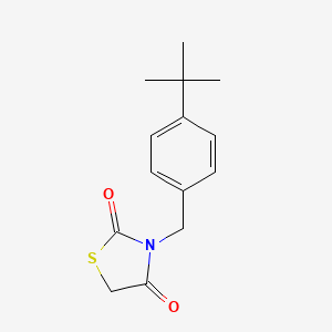 molecular formula C14H17NO2S B2661406 3-[4-(叔丁基苯甲基)-1,3-噻唑啉-2,4-二酮 CAS No. 866152-64-9